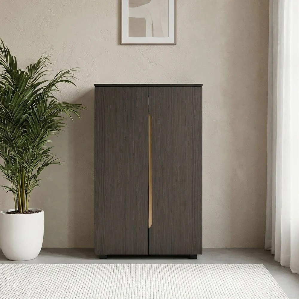 Bill 2 Door Shoe Cabinet 22 pairs-Wenge/Oak - Image 2
