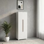 Bill 2 Door Tall Shoe Cabinet-30 Pairs-White/Oak-With 2-Year Warranty