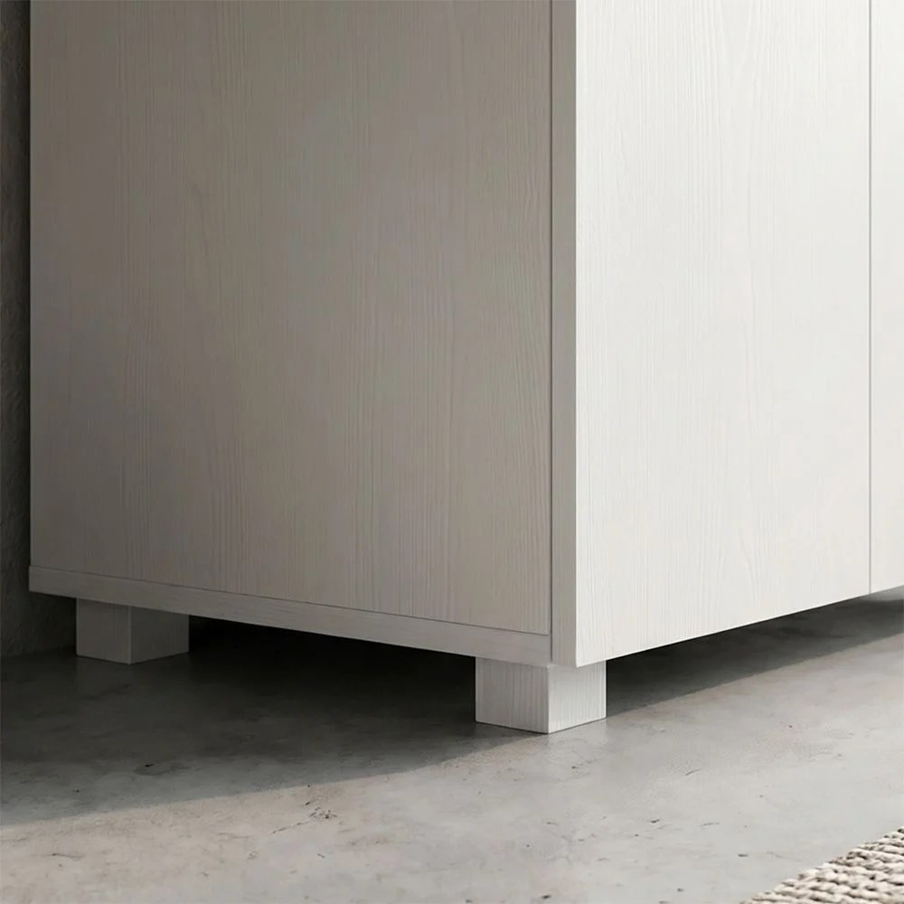 Bill 2 Door Tall Shoe Cabinet-30 Pairs-White/Oak-With 2-Year Warranty - Image 5