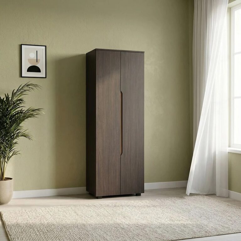 Bill 2 Door Tall Shoe Cabinet-30 Pairs-Wenge/Oak-With 2-Year Warranty