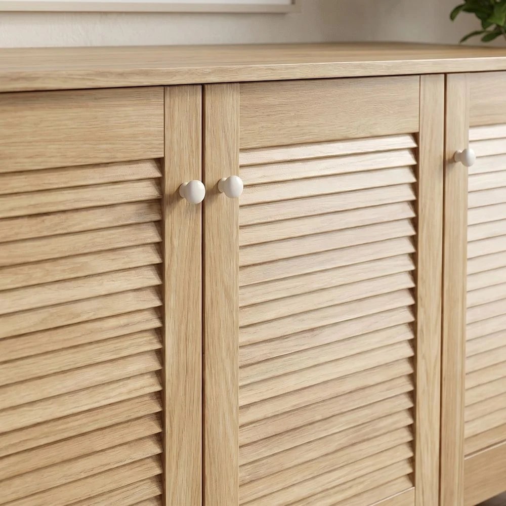 Niva 3 Door Shoe Cabinet For 14 Pairs - Oak - Image 4