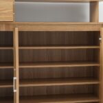 Beak 3 Door & 1 Drawer Shoe Cabinet For 20 Pairs - Dark Oak