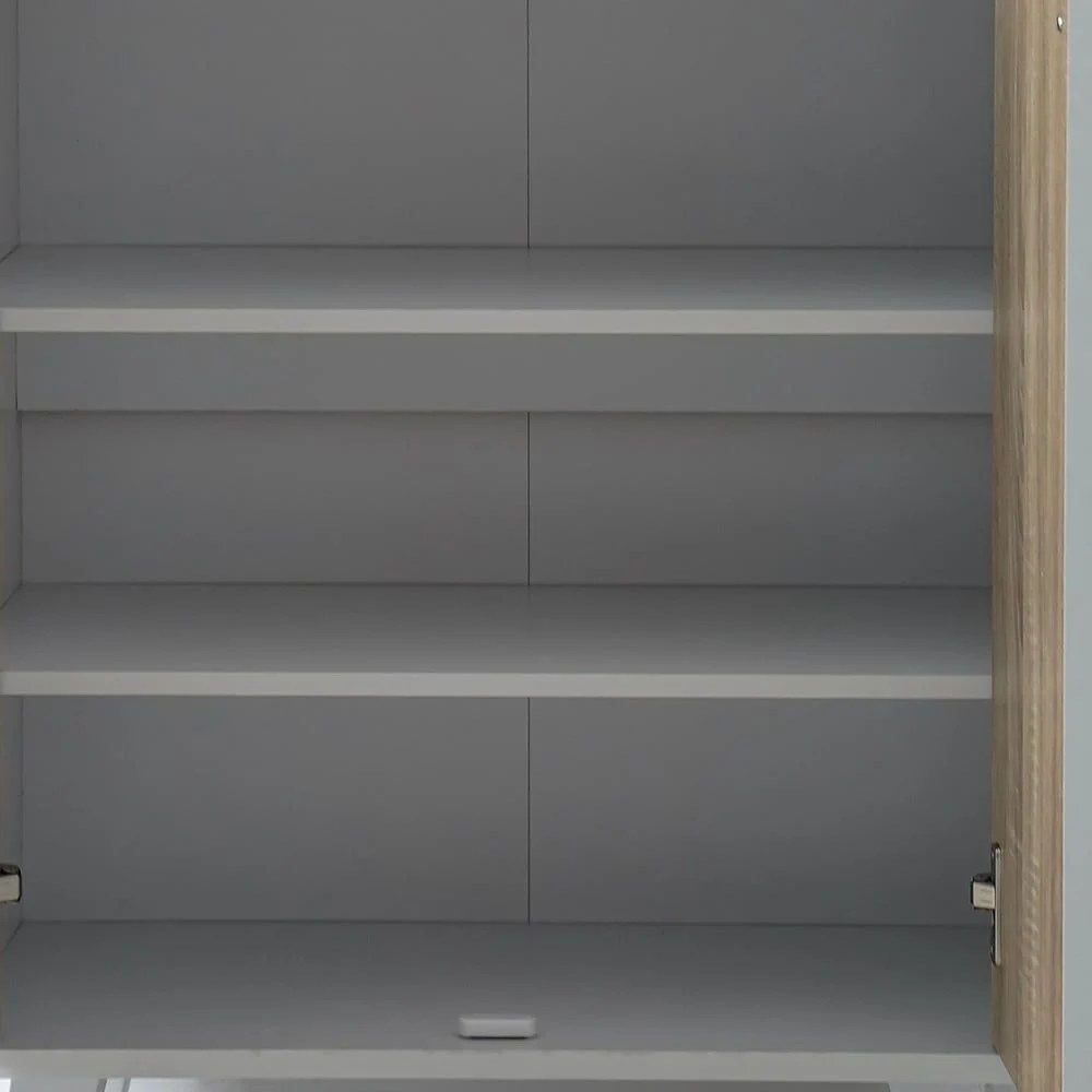 Prima 2 Door Shoe Cabinet - White/Sonoma Oak - Image 5