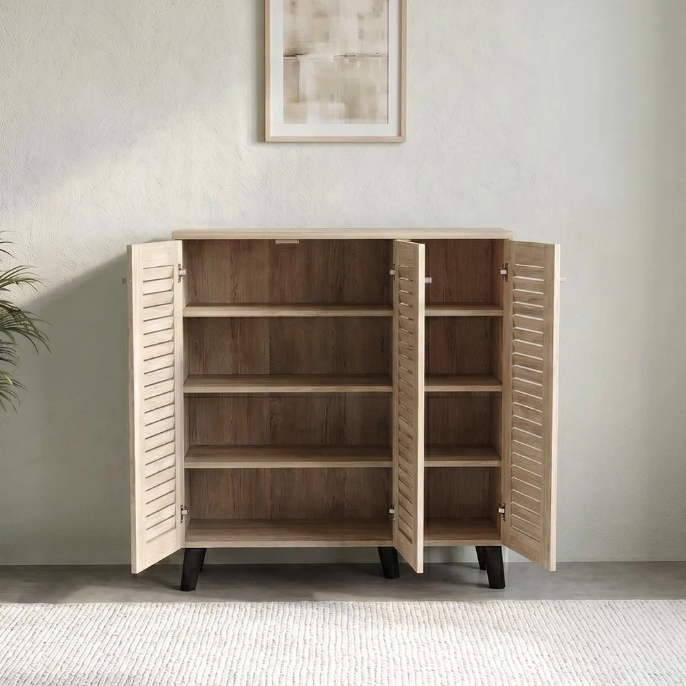 Alfa 3 Door Shoe Cabinet For 14 Pairs- Sonoma Oak - Image 2