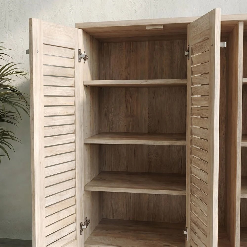 Alfa 3 Door Shoe Cabinet For 14 Pairs- Sonoma Oak - Image 3