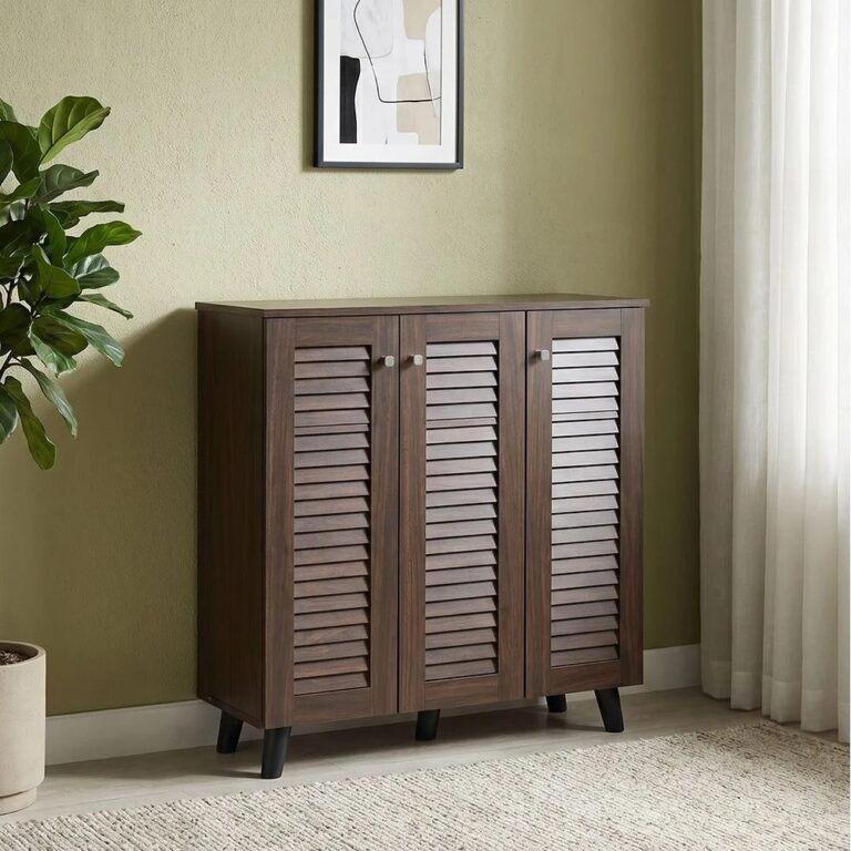 Alfa 3 Door Shoe Cabinet For 14 Pairs- Walnut