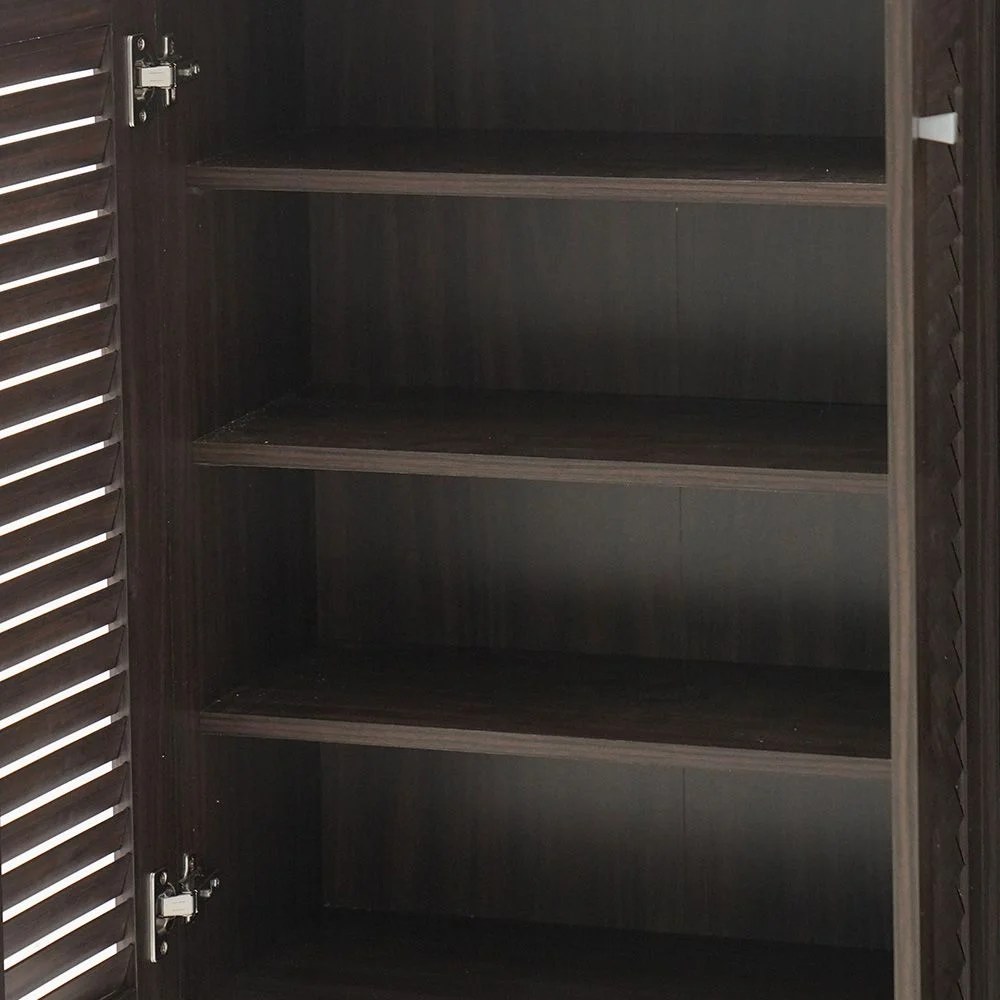 Alfa 3 Door Shoe Cabinet For 14 Pairs- Walnut - Image 4