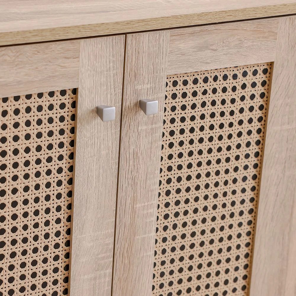 Lacey 3-Door Shoe Cabinet-Sonoma Oak-With 2-Year Warranty - Image 3