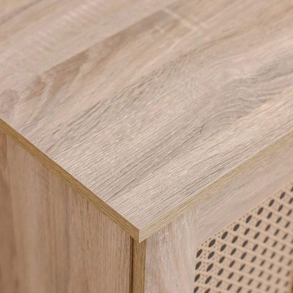 Lacey 3-Door Shoe Cabinet-Sonoma Oak-With 2-Year Warranty - Image 4