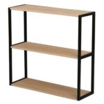 Riyan 3-Tier Wall Shelf - Walnut/Black - With 2-Year Warranty