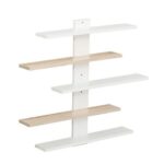 Colees 5-Tier Wall Shelf 85Lx11.5Wx70H cm - Oak/White - With 2-Year Warranty