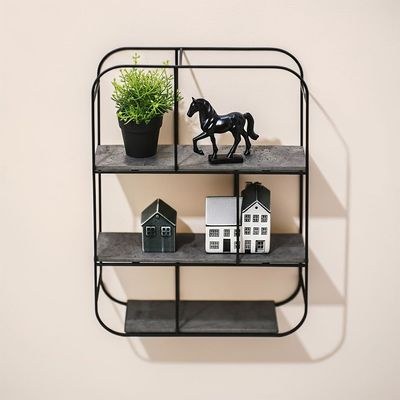 Mary Wall Shelf W 42xD 11.5xH 60 cm - Grey - With 2-Year Warranty