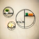 Lexy Set of 3 Circle Shape Wall Shelf - Grey - With 2-Year Warranty