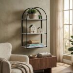 Arch Wall Shelf - Black/White - 50x18x90 cm - With 2-Year Warranty