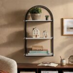 Arch Wall Shelf - Black/White - 50x18x90 cm - With 2-Year Warranty