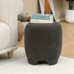Lunna Round Ottoman - Grey - With 2-Year Warranty