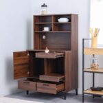 Dakar Multipurpose Cabinet with Hutch – Walnut/Brown - With 2-Year Warranty