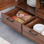Dakar Multipurpose Cabinet with Hutch – Walnut/Brown - With 2-Year Warranty