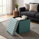 Zigger Folding Storage Ottoman- Light Green