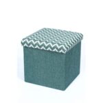 Zigger Folding Storage Ottoman- Light Green