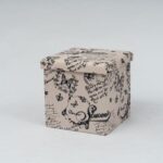 Pattern Folding Storage Ottoman- Beige