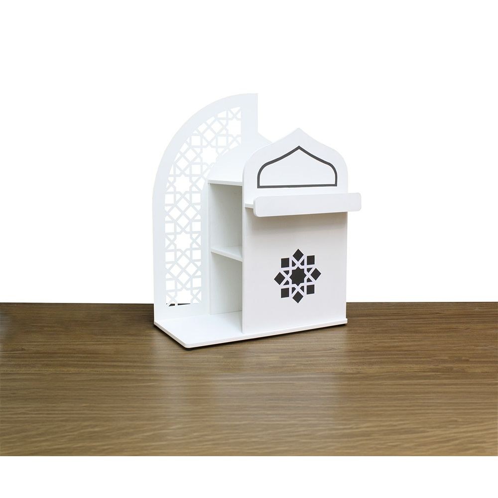Zahwa Side Table With LED Lights -White - Image 3