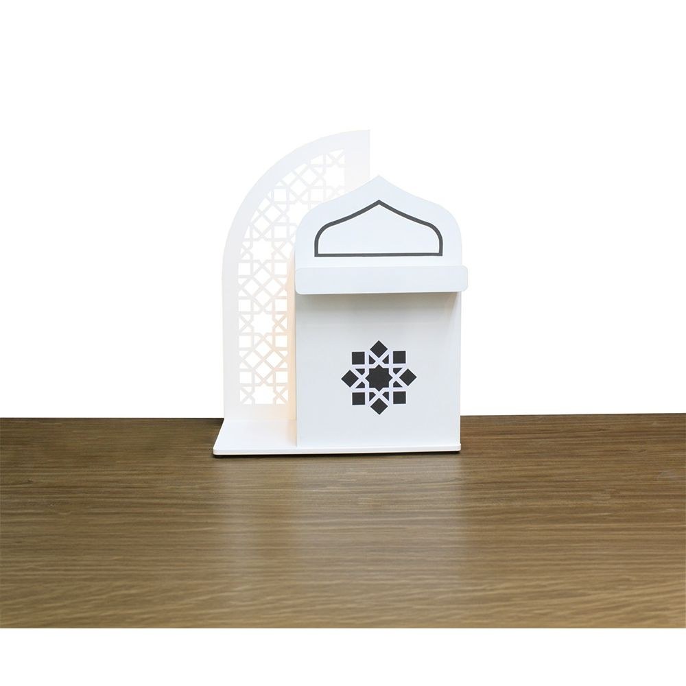 Zahwa Side Table With LED Lights -White - Image 4