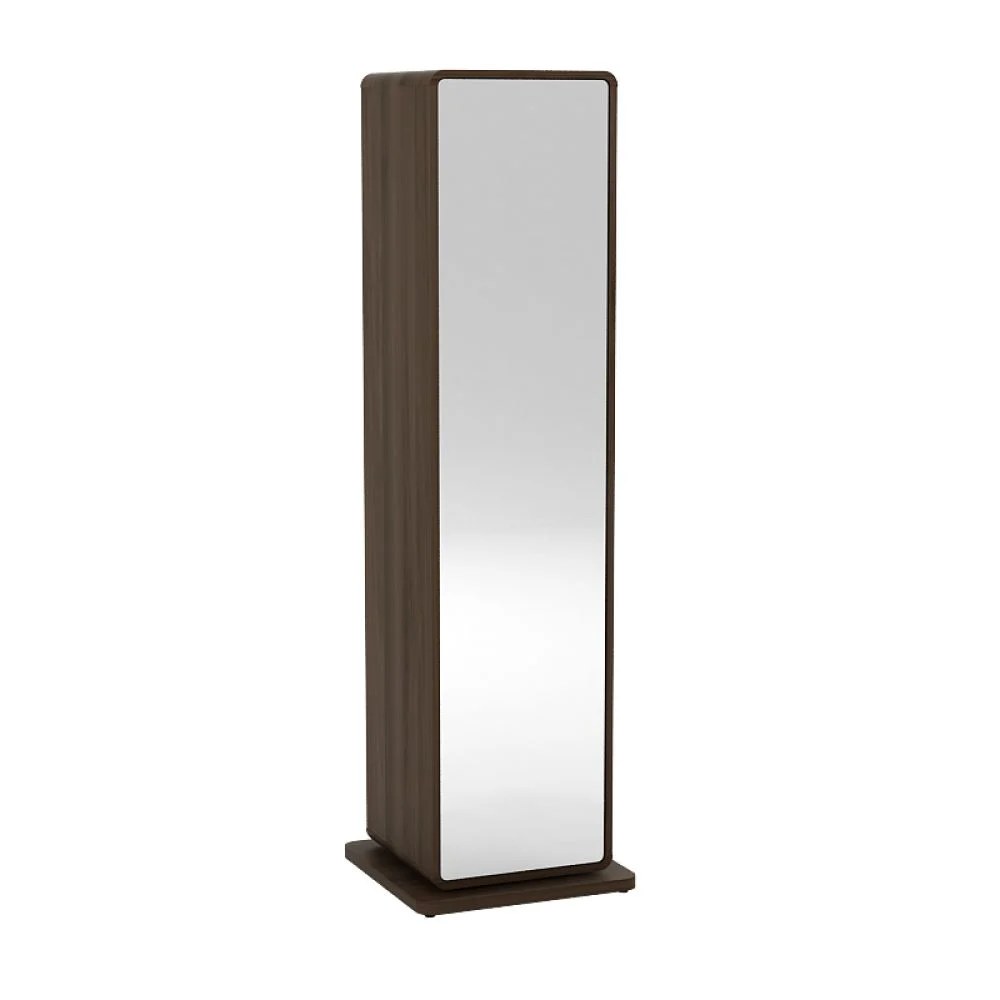 Gwen Swivel Standing Cabinet With Mirror- Brown Walnut - Image 2