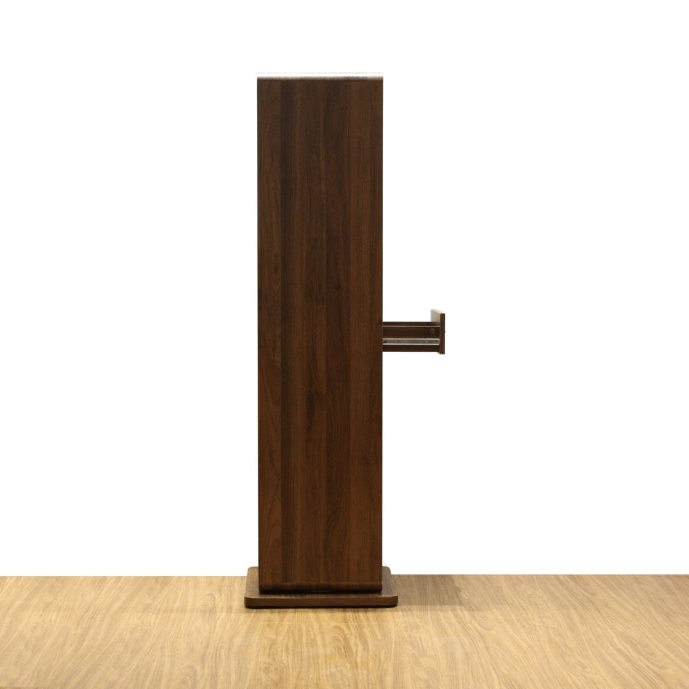 Gwen Swivel Standing Cabinet With Mirror- Brown Walnut - Image 4