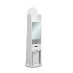 Kate Swivel Standing Cabinet With Mirror And Stool - White