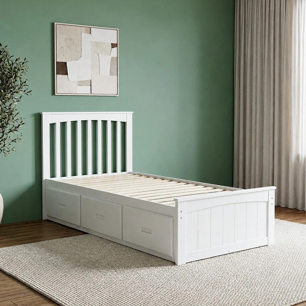 Ultron 90x190 Captain Bed with 3 Drawers-White-With 2-Year Warranty - Image 3