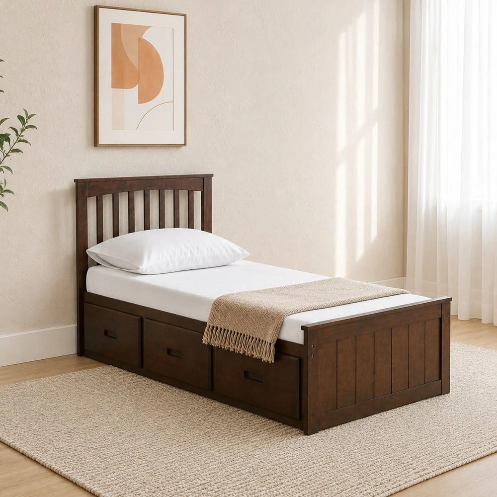 Ultron 90X190 Captain Bed With 3 Drawer-Brown