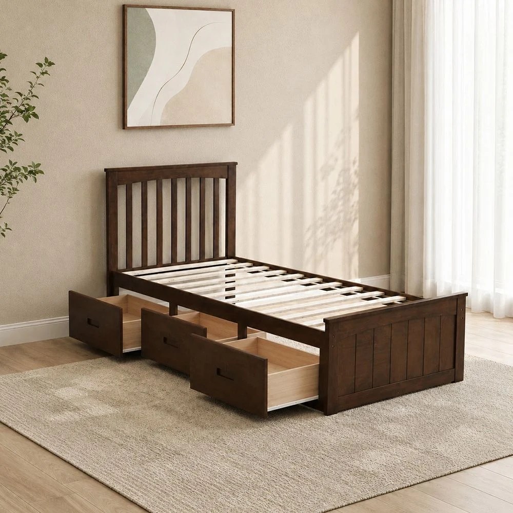 Ultron 90X190 Captain Bed With 3 Drawer-Brown - Image 3
