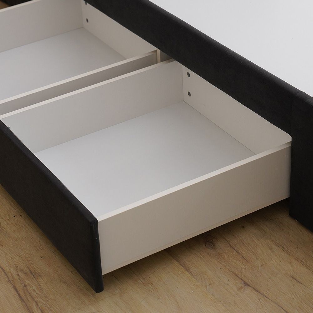 Vista 120x200 Teen Single Bed with Drawers-Black-With 2-Year Warranty - Image 5