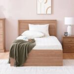 Zirco 120x200 Single Bed with Storage-Brown Oak-With 2-Year Warranty