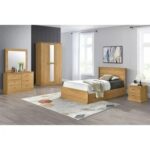 Zirco Single Bedroom Set-Brown Oak-With 2-Year Warranty