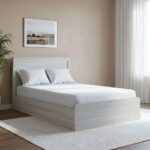 Zirco 120x200 Single Bed with Storage-White Oak-With 2-Year Warranty