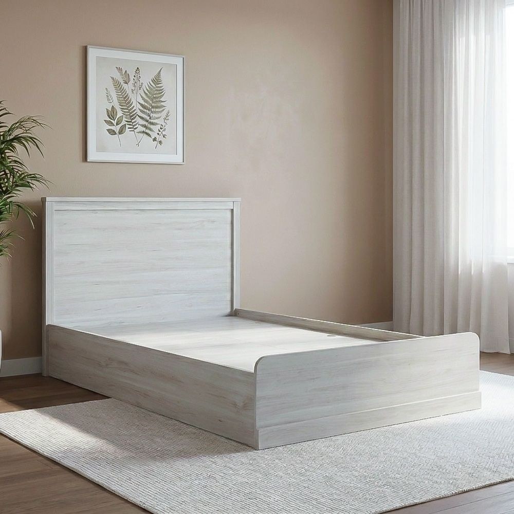 Zirco 120x200 Single Bed with Storage-White Oak-With 2-Year Warranty - Image 2