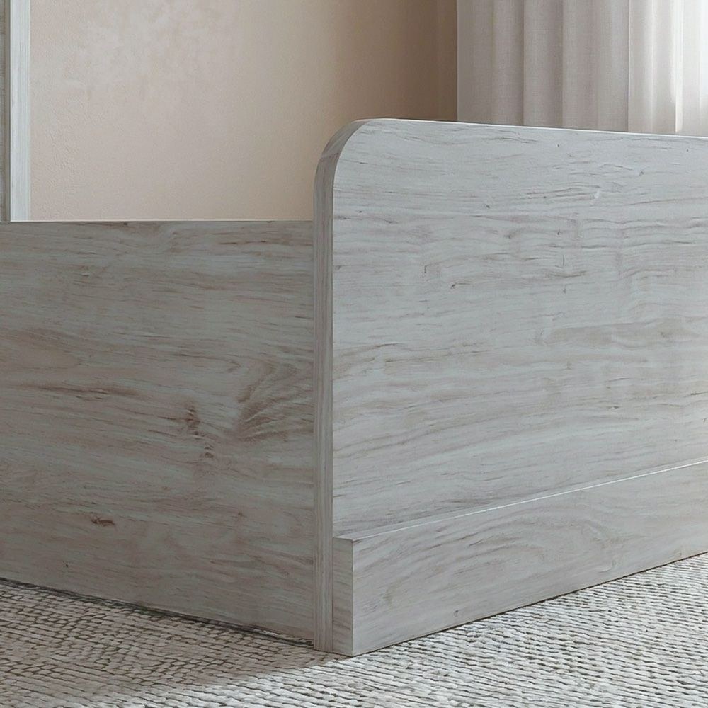 Zirco 120x200 Single Bed with Storage-White Oak-With 2-Year Warranty - Image 4