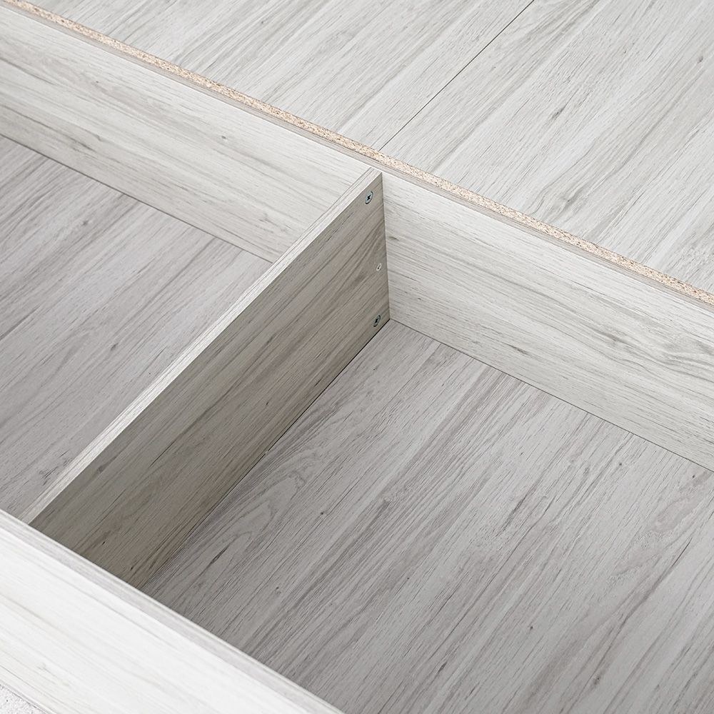 Zirco 120x200 Single Bed with Storage-White Oak-With 2-Year Warranty - Image 5