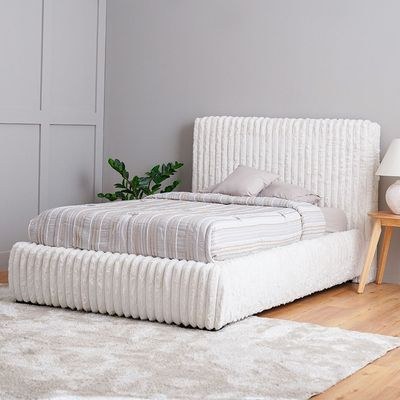 Fritz 150x200 Queen Bed-Cream-With 2-Year Warranty