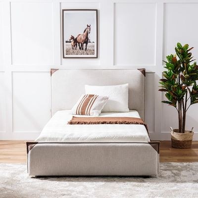 Adamantin 120x200 Single Bed - Beige - With 2-Year Warranty - Image 3