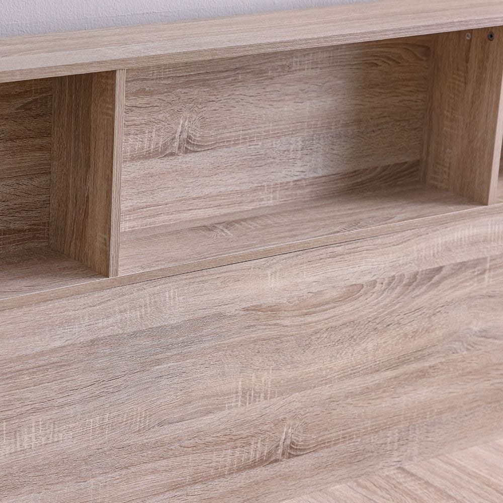 Monro 120x200 Single Bed with Underbed & Headboard Storage - Natural Oak - With 2-Year Warranty - Image 3