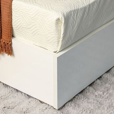 Sparkle 120X200 Bed With Upholstered Headboard & LED-HG White & Beige - Image 3