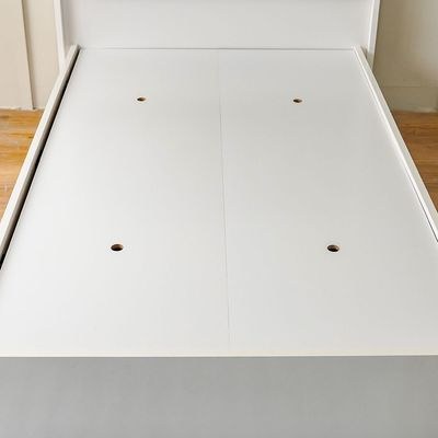 Sparkle 120X200 Bed With Upholstered Headboard & LED-HG White & Beige - Image 4