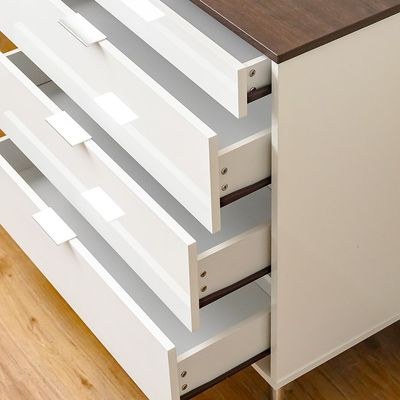 Sparkle 4-Drawer Young Dresser - High Gloss White & Dark Brown - With 2-Year Warranty - Image 3