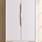 Aurora 2 Door Wardrobe With Drawer-White/Natural