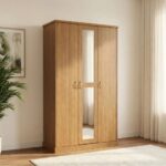 Zirco 3-Door Wardrobe-Brown Oak-With 2-Year Warranty