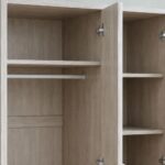 Zirco 3-Door Wardrobe-White Oak-With 2-Year Warranty