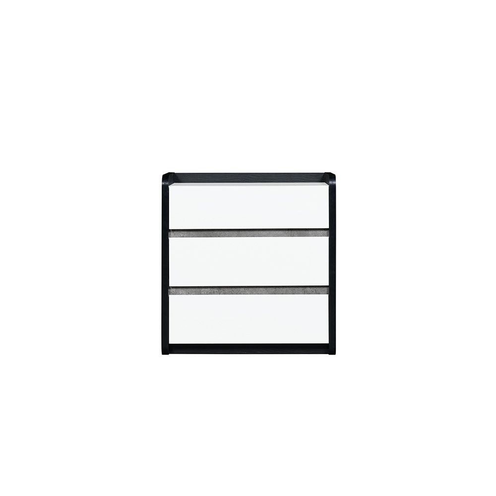Diamond 3 Drawers Youngdresser-Black+Gloss White - Image 5